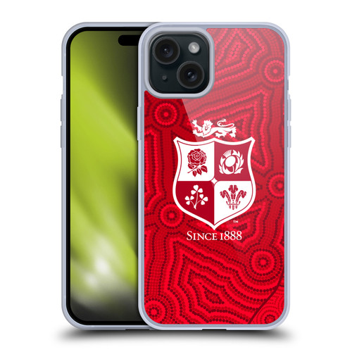 British and Irish Lions Badge Patterns Soft Gel Case for Apple iPhone 15 Plus