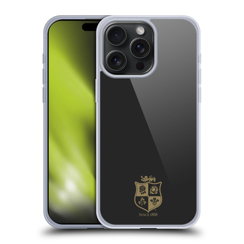 British and Irish Lions Badge Black & Gold Soft Gel Case for Apple iPhone 15 Pro Max