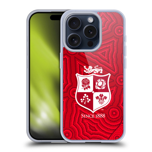 British and Irish Lions Badge Patterns Soft Gel Case for Apple iPhone 15 Pro