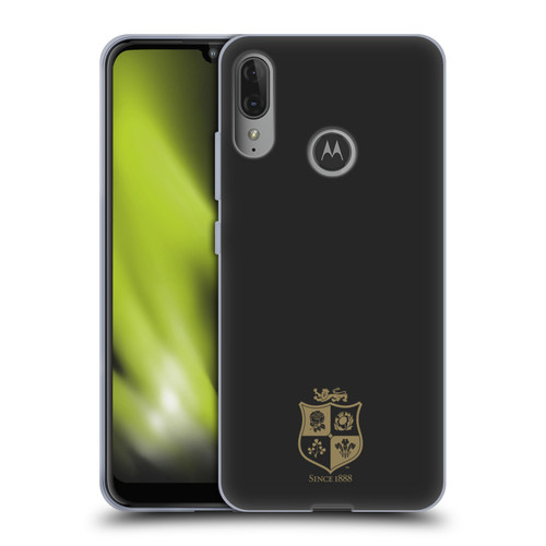 British and Irish Lions Badge Black & Gold Soft Gel Case for Motorola Moto E6 Plus