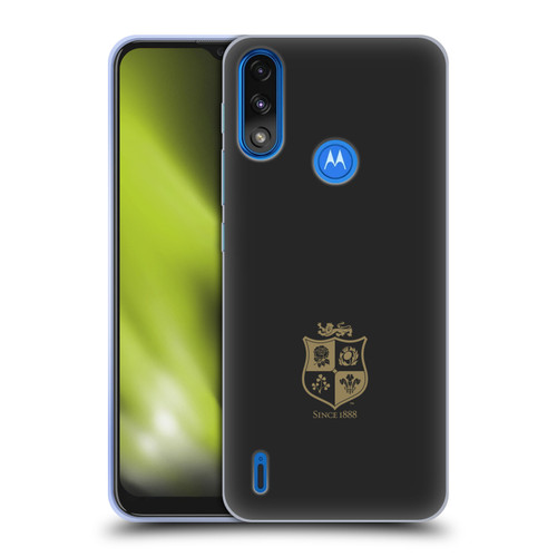 British and Irish Lions Badge Black & Gold Soft Gel Case for Motorola Moto E7 Power / Moto E7i Power