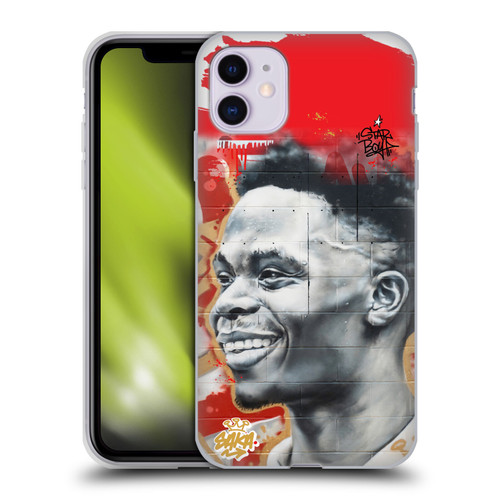 Arsenal FC Graffiti Art Saka Mural Soft Gel Case for Apple iPhone 11