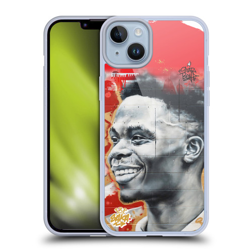 Arsenal FC Graffiti Art Saka Mural Soft Gel Case for Apple iPhone 14 Plus