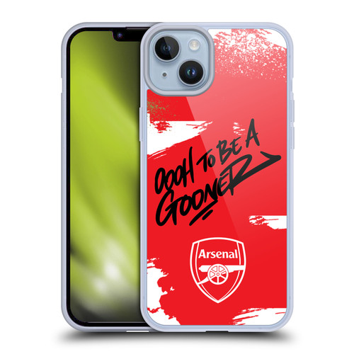 Arsenal FC Graffiti Art Oh To Be Soft Gel Case for Apple iPhone 14 Plus