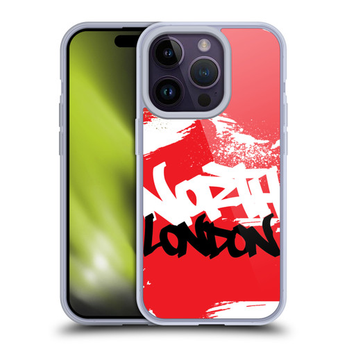 Arsenal FC Graffiti Art North London Soft Gel Case for Apple iPhone 14 Pro
