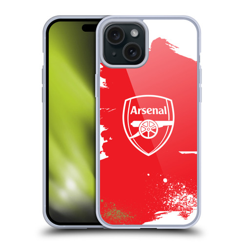 Arsenal FC Graffiti Art Crest Soft Gel Case for Apple iPhone 15 Plus