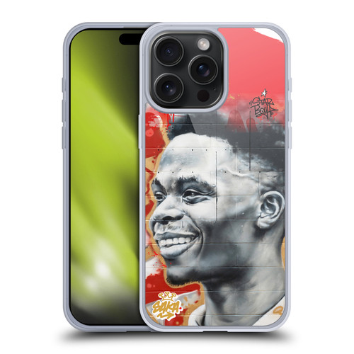 Arsenal FC Graffiti Art Saka Mural Soft Gel Case for Apple iPhone 15 Pro Max