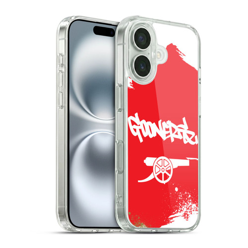 Arsenal FC Graffiti Art Gunners Soft Gel Case for Apple iPhone 16 & MagSafe