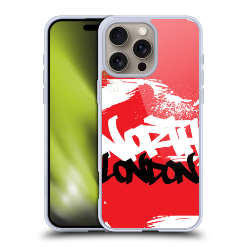 Arsenal FC Graffiti Art North London Soft Gel Case for Apple iPhone 16 Pro Max