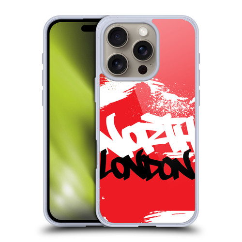 Arsenal FC Graffiti Art North London Soft Gel Case for Apple iPhone 16 Pro