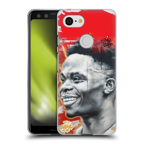 Arsenal FC Graffiti Art Saka Mural Soft Gel Case for Google Pixel 3