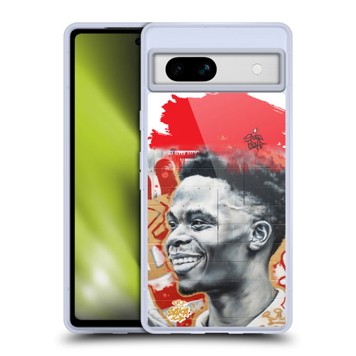 Arsenal FC Graffiti Art Saka Mural Soft Gel Case for Google Pixel 7a