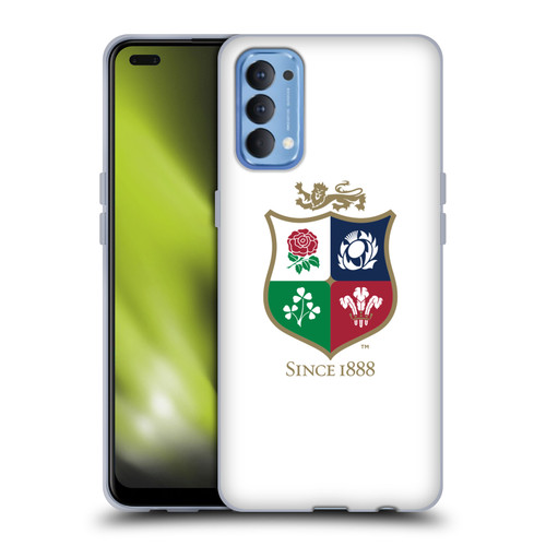 British and Irish Lions Badge White Soft Gel Case for OPPO Reno 4 5G