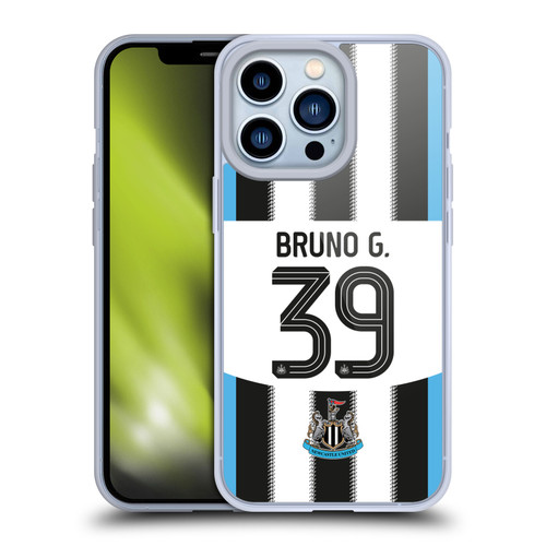 Newcastle United Football Club 2025/26 Players Home Kit 1st Group Bruno Guimarães Soft Gel Case for Apple iPhone 13 Pro