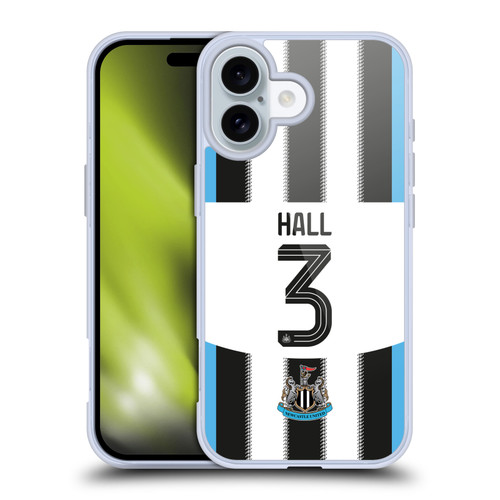 Newcastle United Football Club 2025/26 Players Home Kit 1st Group Lewis Hall Soft Gel Case for Apple iPhone 16