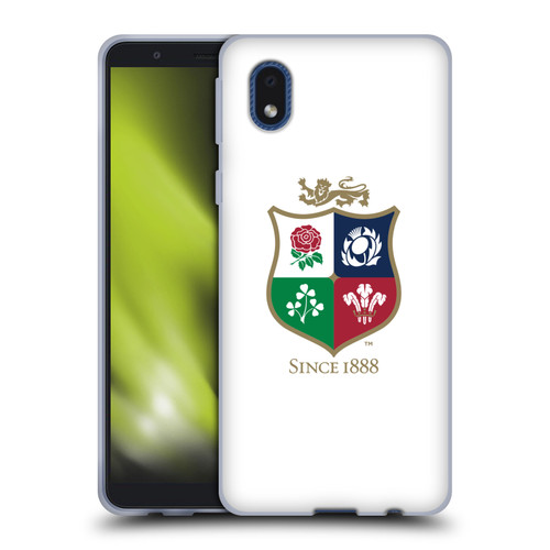 British and Irish Lions Badge White Soft Gel Case for Samsung Galaxy A01 Core (2020)