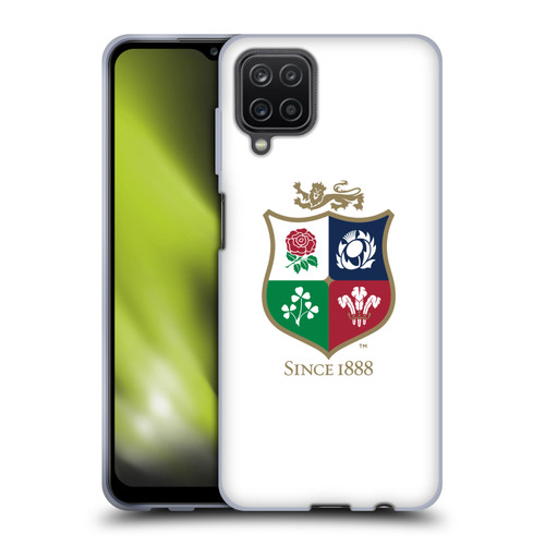 British and Irish Lions Badge White Soft Gel Case for Samsung Galaxy A12 (2020)
