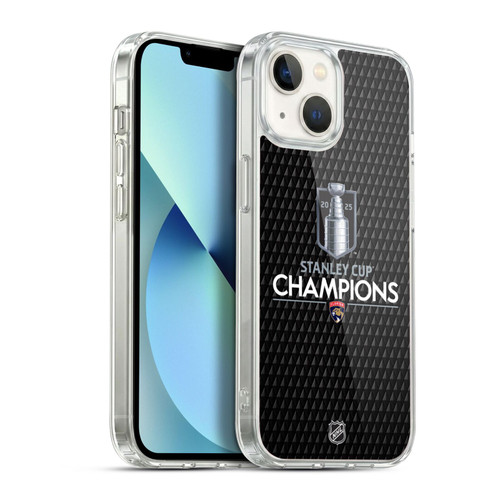 NHL 2025 Stanley Cup Champions Florida Panthers Puck Pattern Soft Gel Case for Apple iPhone 13