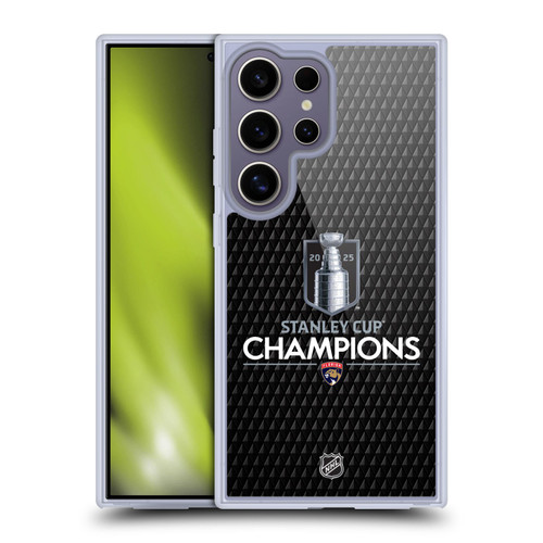 NHL 2025 Stanley Cup Champions Florida Panthers Puck Pattern Soft Gel Case for Samsung Galaxy S25 Ultra