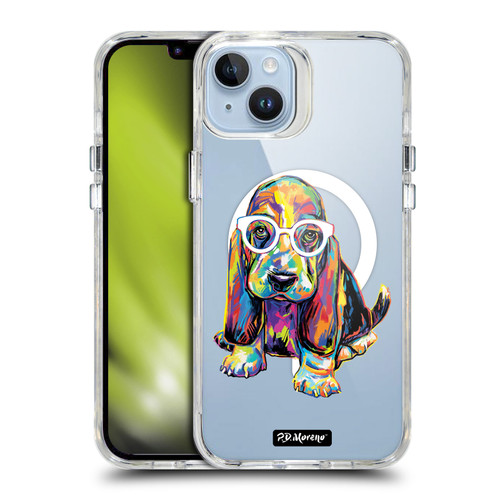 P.D. Moreno Gothic Art Basset Hound SHOCKPROOF BUMPER CASE COMPATIBLE WITH Apple iPhone 14 Plus & MAGSAFE