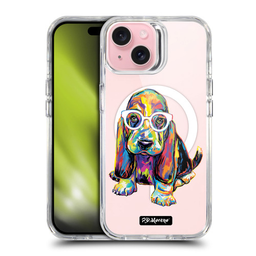 P.D. Moreno Gothic Art Basset Hound SHOCKPROOF BUMPER CASE COMPATIBLE WITH Apple iPhone 15 & MAGSAFE