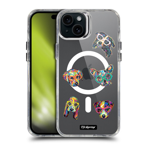 P.D. Moreno Gothic Art Dog Heads SHOCKPROOF BUMPER CASE COMPATIBLE WITH Apple iPhone 15 Plus & MAGSAFE