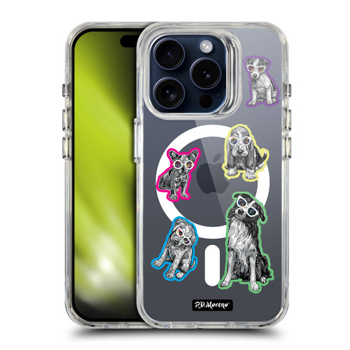 P.D. Moreno Gothic Art Dogs Greyscale SHOCKPROOF BUMPER CASE COMPATIBLE WITH Apple iPhone 15 Pro & MAGSAFE