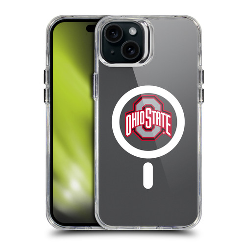 Ohio State University Logo Icon Plain SHOCKPROOF BUMPER CASE COMPATIBLE WITH Apple iPhone 15 Plus & MAGSAFE