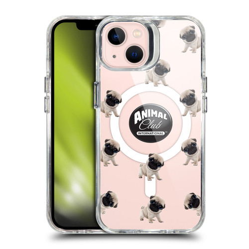 Animal Club International Icons Pug Pattern SHOCKPROOF BUMPER CASE COMPATIBLE WITH  & MAGSAFE Apple iPhone 13