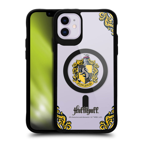 Harry Potter Houses Hufflepuff BLACK SHOCKPROOF BUMPER CASE COMPATIBLE WITH Apple iPhone 11 & MAGSAFE