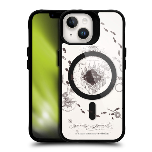Harry Potter Magical Icons The Marauder's Map BLACK SHOCKPROOF BUMPER CASE COMPATIBLE WITH Apple iPhone 14 & MAGSAFE