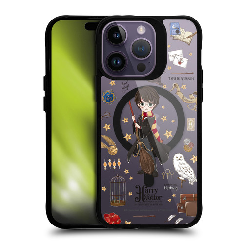 Harry Potter Magical Icons Harry Potter BLACK SHOCKPROOF BUMPER CASE COMPATIBLE WITH Apple iPhone 14 Pro Max & MAGSAFE