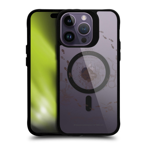 Harry Potter Magical Icons The Marauder's Map BLACK SHOCKPROOF BUMPER CASE COMPATIBLE WITH Apple iPhone 14 Pro Max & MAGSAFE