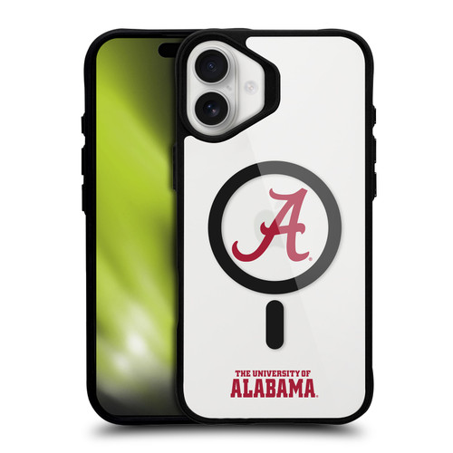 University Of Alabama UA The University Of Alabama Logotype BLACK SHOCKPROOF BUMPER CASE COMPATIBLE WITH Apple iPhone 16 Plus & MAGSAFE