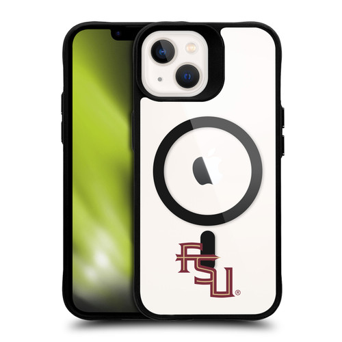 Florida State University FSU Florida State University Minimalist BLACK SHOCKPROOF BUMPER CASE COMPATIBLE WITH Apple iPhone 13 & MAGSAFE