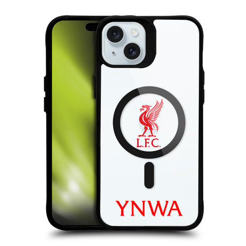Liverpool Football Club Logo Icon Liverbird YNWA BLACK SHOCKPROOF BUMPER CASE COMPATIBLE WITH Apple iPhone 15 Plus & MAGSAFE