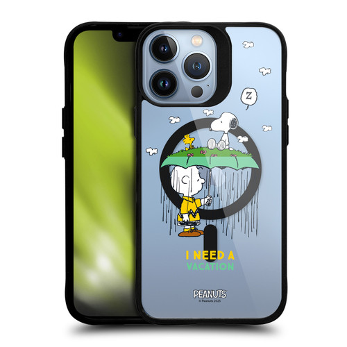 Peanuts Snoopy & Friends Charlie Brown & Woodstock BLACK SHOCKPROOF BUMPER CASE COMPATIBLE WITH Apple iPhone 13 Pro Max & MAGSAFE