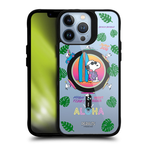 Peanuts Snoopy & Friends Tropical Surf BLACK SHOCKPROOF BUMPER CASE COMPATIBLE WITH Apple iPhone 13 Pro Max & MAGSAFE