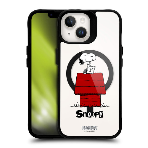 Peanuts Snoopy & Friends Classic BLACK SHOCKPROOF BUMPER CASE COMPATIBLE WITH Apple iPhone 14 & MAGSAFE