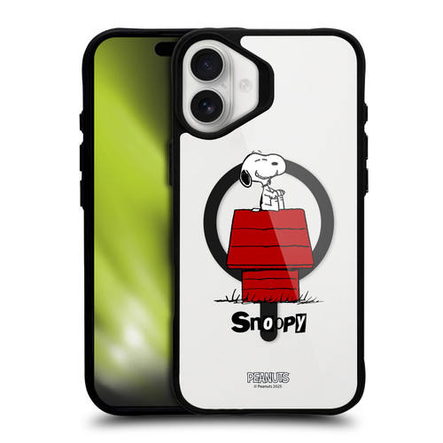 Peanuts Snoopy & Friends Classic BLACK SHOCKPROOF BUMPER CASE COMPATIBLE WITH Apple iPhone 16 Plus & MAGSAFE