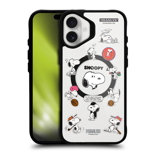 Peanuts Snoopy & Friends Fun Moments BLACK SHOCKPROOF BUMPER CASE COMPATIBLE WITH Apple iPhone 16 Plus & MAGSAFE