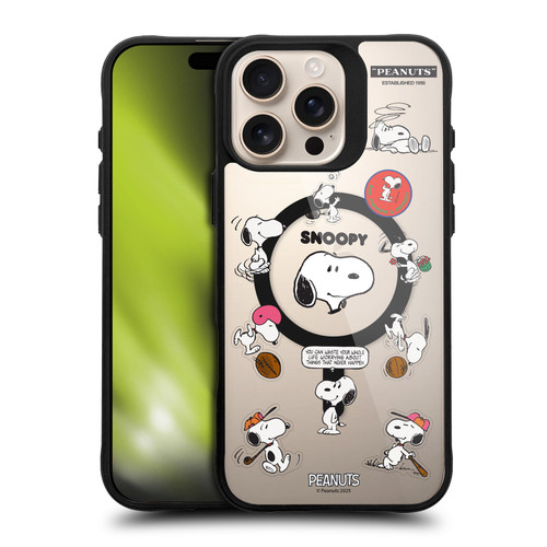 Peanuts Snoopy & Friends Fun Moments BLACK SHOCKPROOF BUMPER CASE COMPATIBLE WITH Apple iPhone 16 Pro Max & MAGSAFE