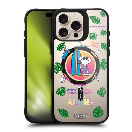 Peanuts Snoopy & Friends Tropical Surf BLACK SHOCKPROOF BUMPER CASE COMPATIBLE WITH Apple iPhone 16 Pro Max & MAGSAFE