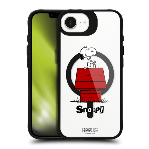 Peanuts Snoopy & Friends Classic BLACK SHOCKPROOF BUMPER CASE COMPATIBLE WITH Apple iPhone 16e & MAGSAFE