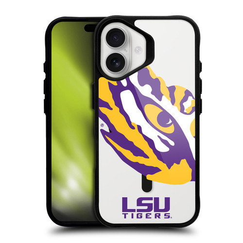 Louisiana State University LSU Louisiana State University LSU Eye of The Tiger Oversized BLACK SHOCKPROOF BUMPER CASE COMPATIBLE WITH Apple iPhone 16 & MAGSAFE