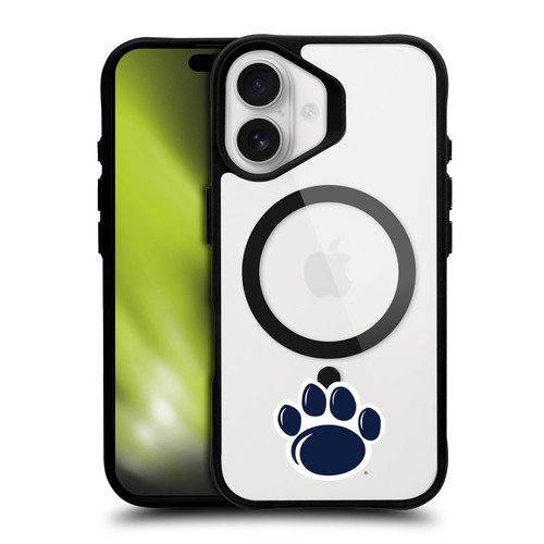 Pennsylvania State University PSU The Pennsylvania State University Paw Mark Minimalist BLACK SHOCKPROOF BUMPER CASE COMPATIBLE WITH Apple iPhone 16 & MAGSAFE