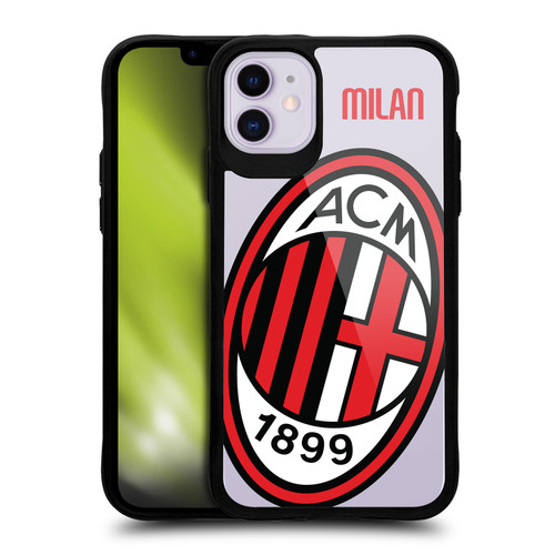 AC Milan Logo Icon Crest Oversized BLACK SHOCKPROOF BUMPER CASE COMPATIBLE WITH  & MAGSAFE Apple iPhone 11