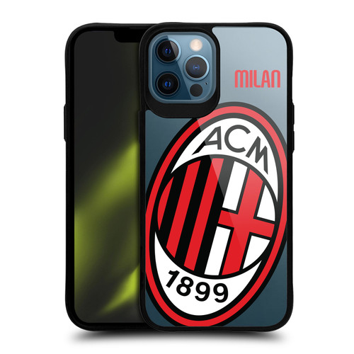 AC Milan Logo Icon Crest Oversized BLACK SHOCKPROOF BUMPER CASE COMPATIBLE WITH  & MAGSAFE Apple iPhone 12 Pro Max