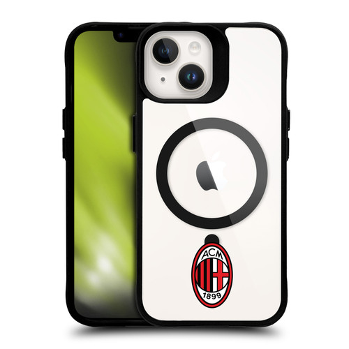 AC Milan Logo Icon Crest Minimalist BLACK SHOCKPROOF BUMPER CASE COMPATIBLE WITH  & MAGSAFE Apple iPhone 14