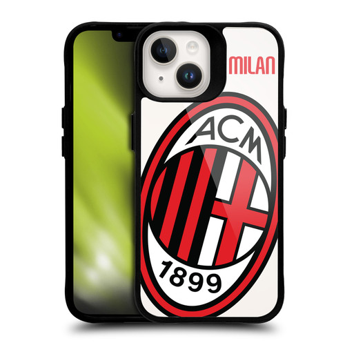 AC Milan Logo Icon Crest Oversized BLACK SHOCKPROOF BUMPER CASE COMPATIBLE WITH  & MAGSAFE Apple iPhone 14